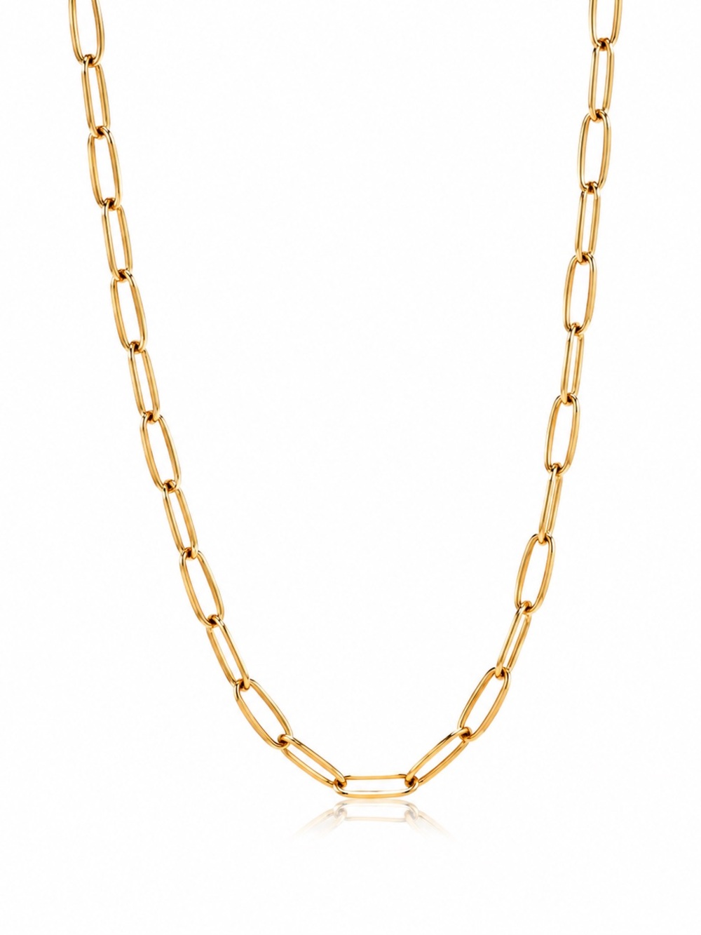 18K Gold Plated Paperclip Chain Necklace